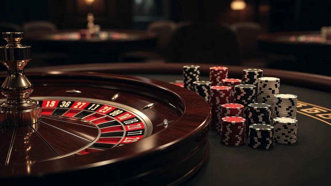 Roulette wheel in Aerobet live casino