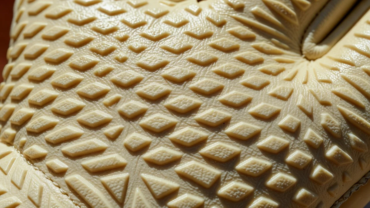 Macro close-up of goalkeeper glove latex palm texture in daylight
